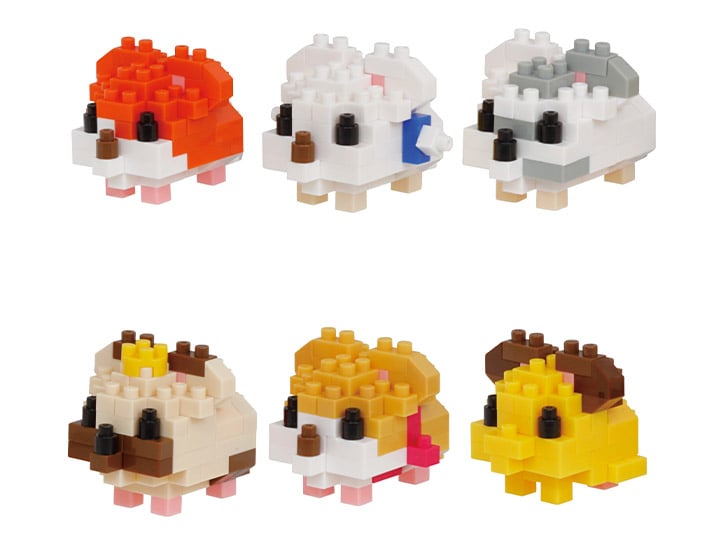 Hamtaro Nanoblock Mininano Series Box of 6 Characters Gallery Image 1