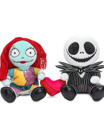 The Nightmare Before Christmas Phunny Jack & Sally with Heart Plush Gallery Image 2