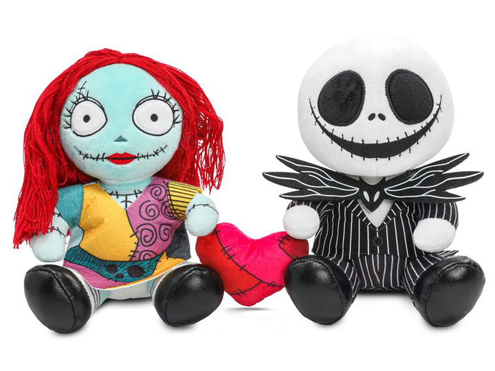 The Nightmare Before Christmas Phunny Jack & Sally with Heart Plush Gallery Image 1