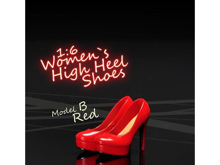 1/6 Scale Women's High Heel Shoes - Red Gallery Image 2