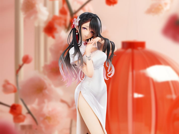 Mai Okuma Illustration Iyashikei White Chinese Dress Onee-san Figure Gallery Image 1