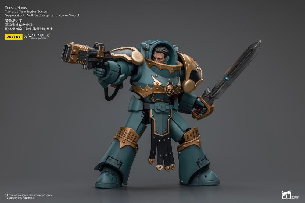Warhammer: The Horus Heresy Sons of Horus Tartaros Terminator Squad Sergeant with Volkite Charger and Power Sword 1/18 Scale Action Figure Gallery Image 12