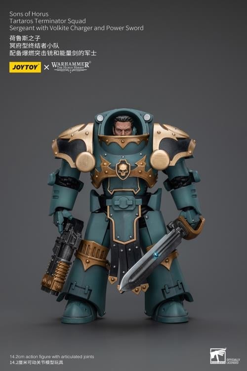 Warhammer: The Horus Heresy Sons of Horus Tartaros Terminator Squad Sergeant with Volkite Charger and Power Sword 1/18 Scale Action Figure Gallery Image 6