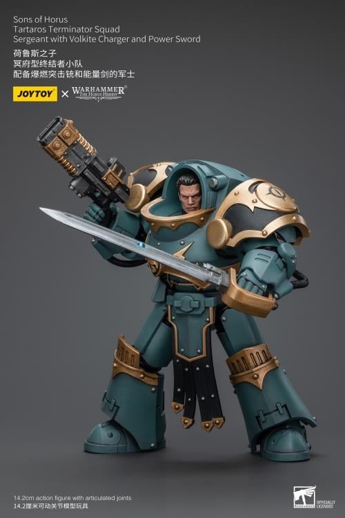 Warhammer: The Horus Heresy Sons of Horus Tartaros Terminator Squad Sergeant with Volkite Charger and Power Sword 1/18 Scale Action Figure Gallery Image 8