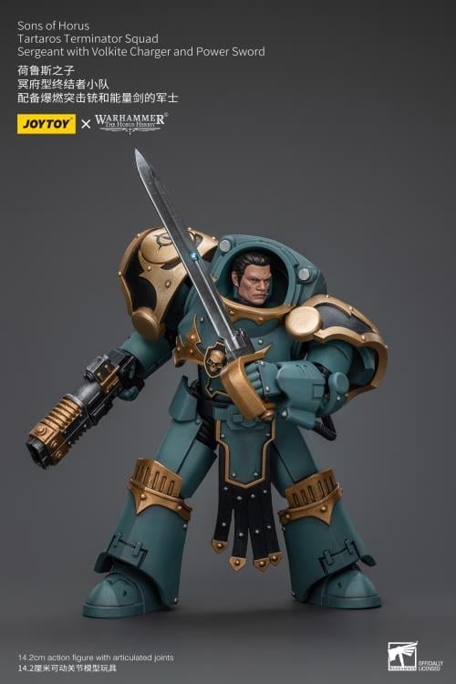 Warhammer: The Horus Heresy Sons of Horus Tartaros Terminator Squad Sergeant with Volkite Charger and Power Sword 1/18 Scale Action Figure Gallery Image 10