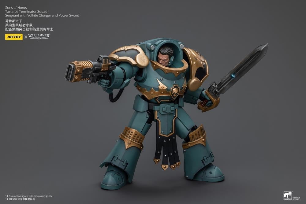 Warhammer: The Horus Heresy Sons of Horus Tartaros Terminator Squad Sergeant with Volkite Charger and Power Sword 1/18 Scale Action Figure Gallery Image 11