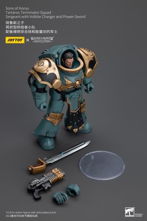 Warhammer: The Horus Heresy Sons of Horus Tartaros Terminator Squad Sergeant with Volkite Charger and Power Sword 1/18 Scale Action Figure Gallery Image 13