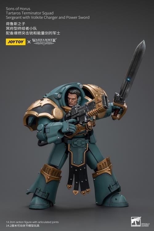 Warhammer: The Horus Heresy Sons of Horus Tartaros Terminator Squad Sergeant with Volkite Charger and Power Sword 1/18 Scale Action Figure Gallery Image 5