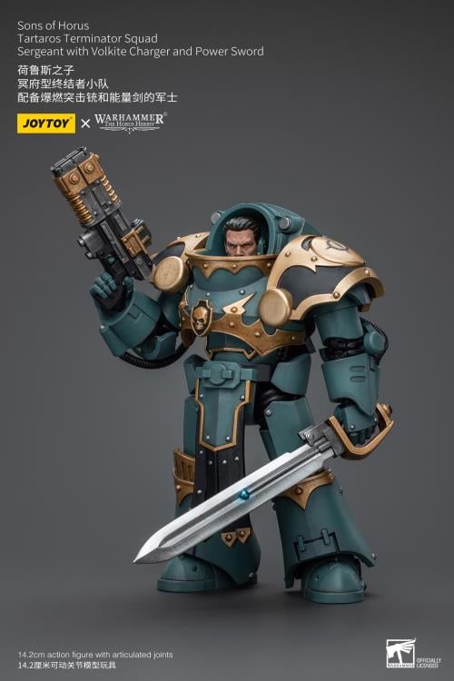 Warhammer: The Horus Heresy Sons of Horus Tartaros Terminator Squad Sergeant with Volkite Charger and Power Sword 1/18 Scale Action Figure Gallery Image 7