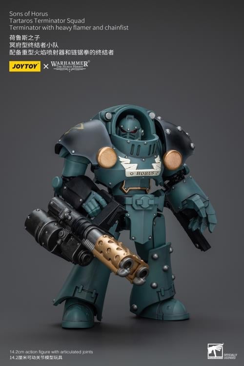 Warhammer: The Horus Heresy Sons of Horus Tartaros Terminator Squad Terminator with Heavy Flamer and Chainfist 1/18 Scale Action Figure Gallery Image 6