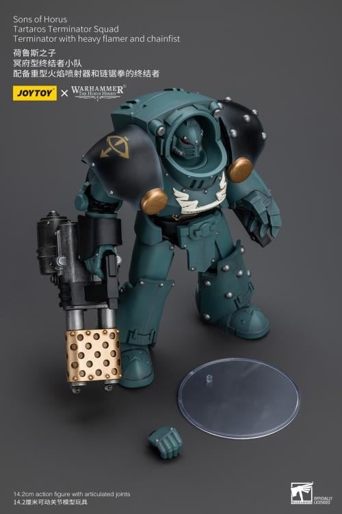 Warhammer: The Horus Heresy Sons of Horus Tartaros Terminator Squad Terminator with Heavy Flamer and Chainfist 1/18 Scale Action Figure Gallery Image 12
