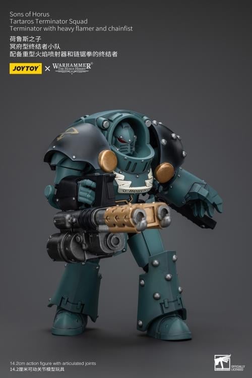 Warhammer: The Horus Heresy Sons of Horus Tartaros Terminator Squad Terminator with Heavy Flamer and Chainfist 1/18 Scale Action Figure Gallery Image 9