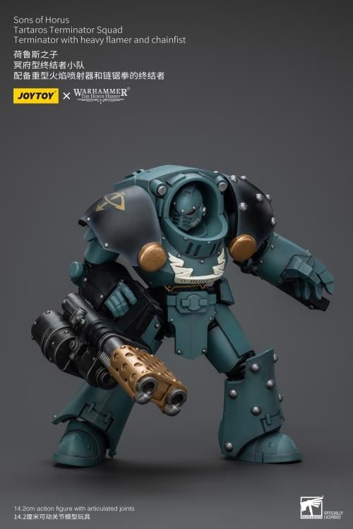 Warhammer: The Horus Heresy Sons of Horus Tartaros Terminator Squad Terminator with Heavy Flamer and Chainfist 1/18 Scale Action Figure Gallery Image 8