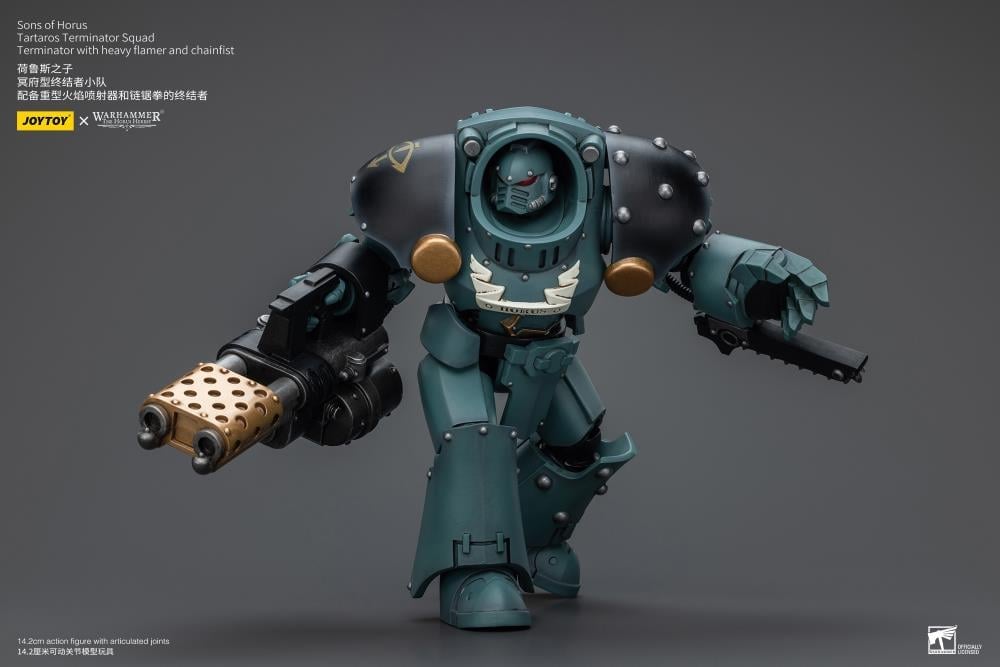 Warhammer: The Horus Heresy Sons of Horus Tartaros Terminator Squad Terminator with Heavy Flamer and Chainfist 1/18 Scale Action Figure Gallery Image 11