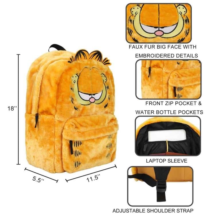 Garfield 3D Faux Fur Laptop Backpack Gallery Image 10