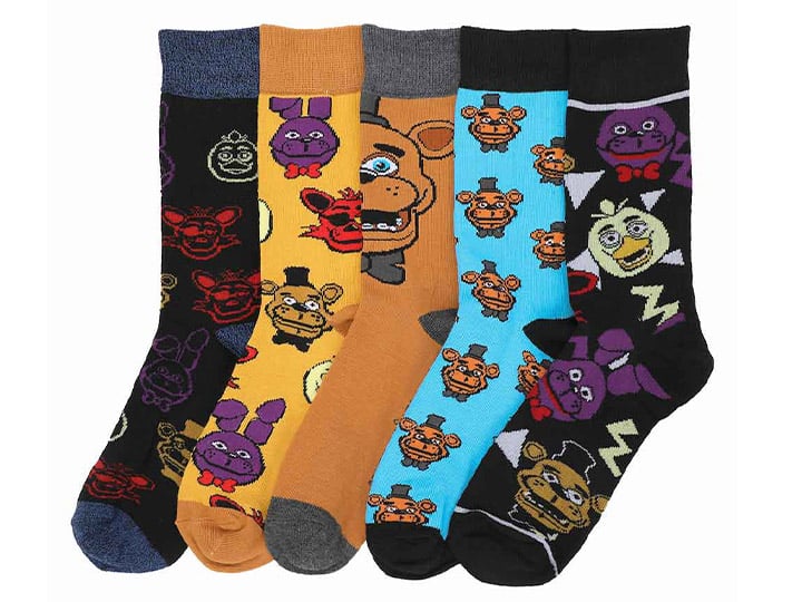 Five Nights at Freddy's Crew Socks 5-Pack Gallery Image 1