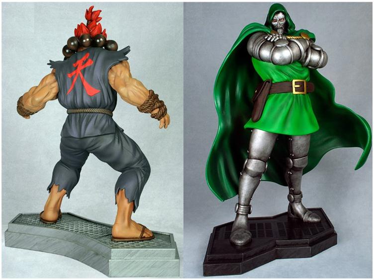 Marvel Vs. Capcom 3:  Akuma & Doctor Doom 1/4 Scale Statue Set Gallery Image 2