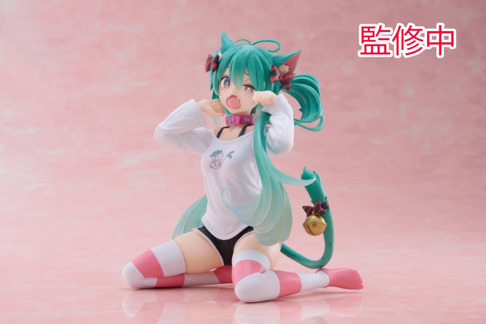 Vocaloid Desktop Cute Hatsune Miku (Nekomimi T-Shirt Ver.) Figure Gallery Image 5