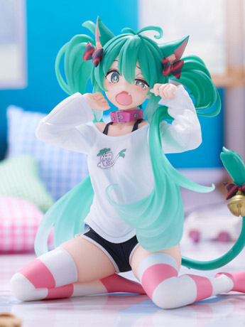 Vocaloid Desktop Cute Hatsune Miku (Nekomimi T-Shirt Ver.) Figure