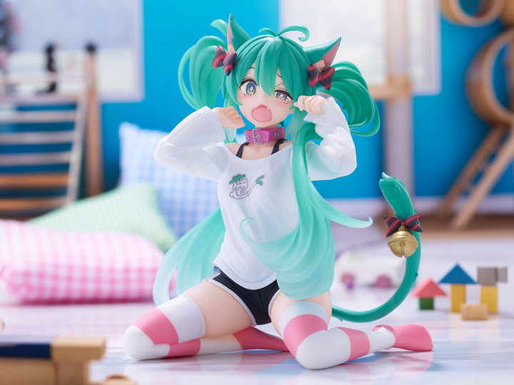 Vocaloid Desktop Cute Hatsune Miku (Nekomimi T-Shirt Ver.) Figure Gallery Image 1