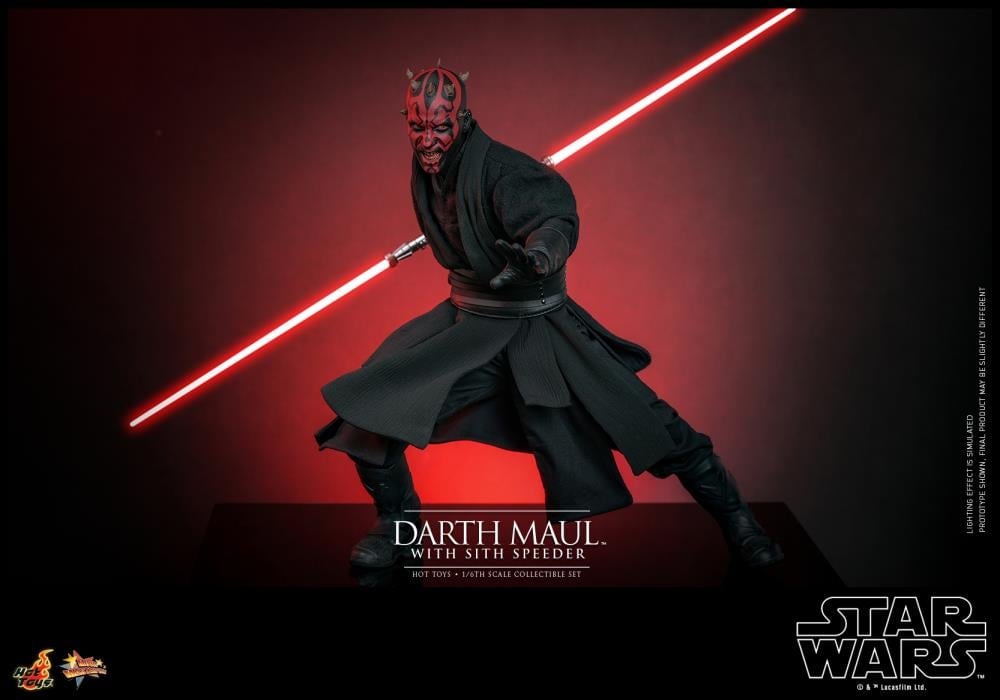 Star Wars: The Phantom Menace MMS749 Darth Maul With Sith Speeder 1/6th Scale Collectible Figure Set Gallery Image 9