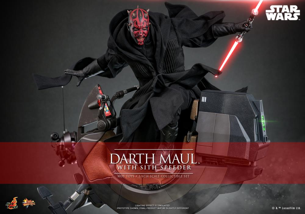 Star Wars: The Phantom Menace MMS749 Darth Maul With Sith Speeder 1/6th Scale Collectible Figure Set Gallery Image 21