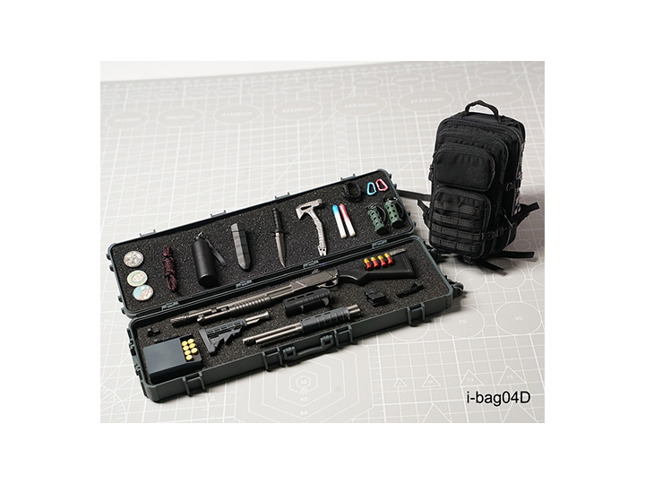 Mil-Tec Military Patrol Mobile Assault Tactical Combat Backpack (Black Ver.) 1/6 Scale Accessory Set Gallery Image 1