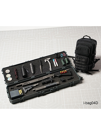 Mil-Tec Military Patrol Mobile Assault Tactical Combat Backpack (Black Ver.) 1/6 Scale Accessory Set Gallery Image 2