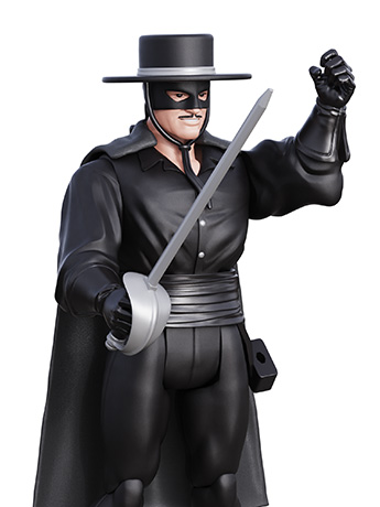 Zorro (1957) Power Stars Zorro 5" Retro Action Figure Gallery Image 2