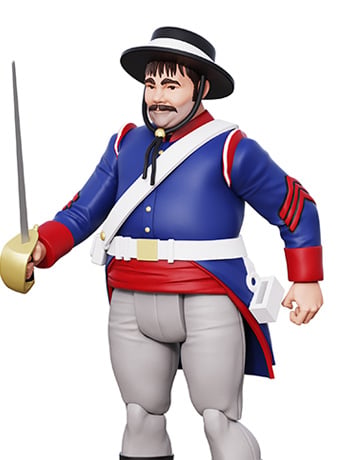 Zorro (1957) Power Stars Sergeant Garcia 5" Retro Action Figure Gallery Image 2