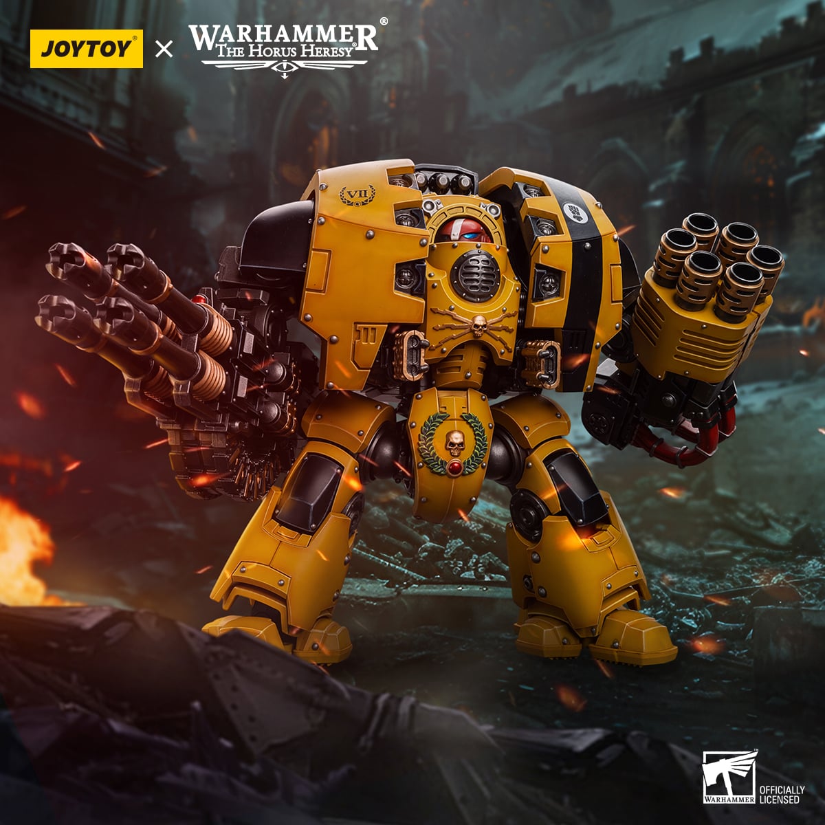 Warhammer: The Horus Heresy Imperial Fists Leviathan Dreadnought with Cyclonic Melta Lance and Storm Cannon 1/18 Scale Action Figure Gallery Image 3