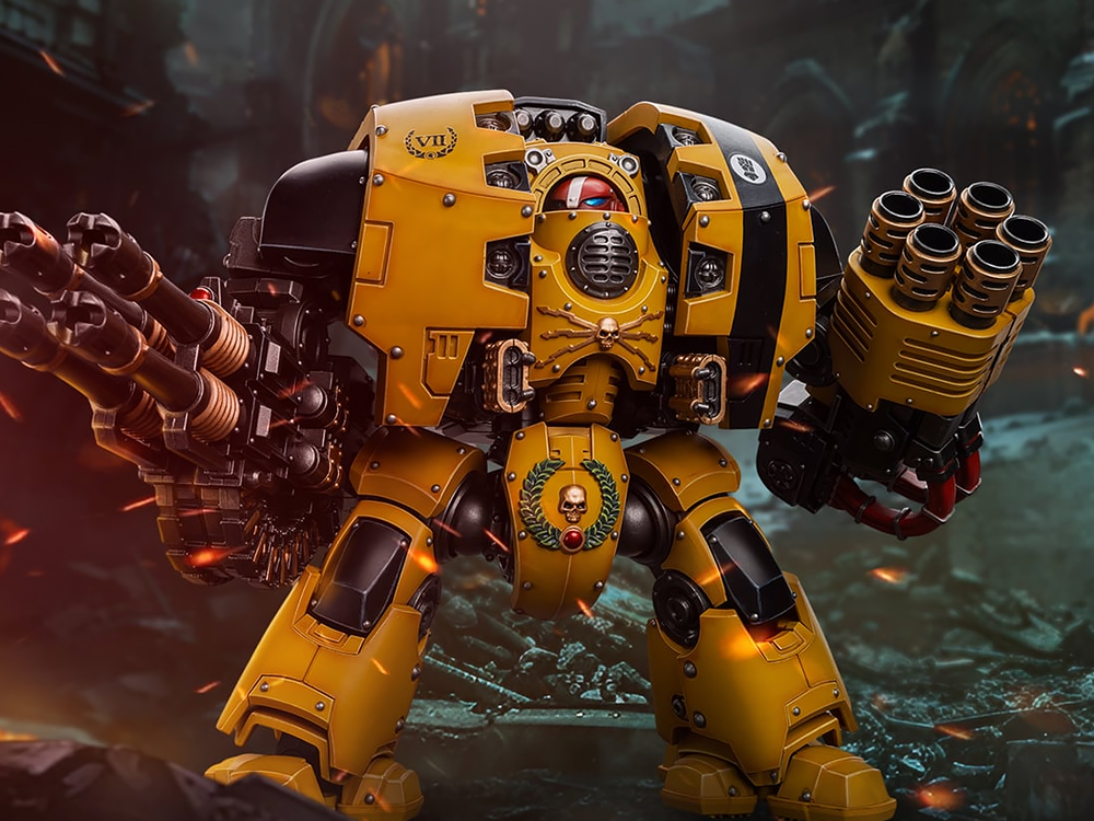 Warhammer: The Horus Heresy Imperial Fists Leviathan Dreadnought with Cyclonic Melta Lance and Storm Cannon 1/18 Scale Action Figure Gallery Image 1