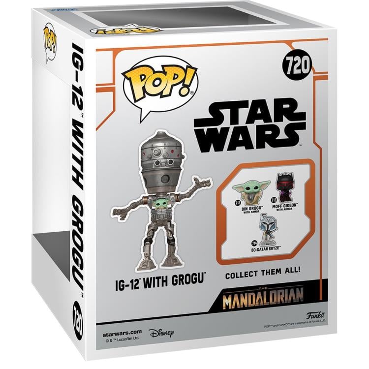 Pop! Deluxe Star Wars: The Mandalorian - IG-12 with Grogu Gallery Image 5