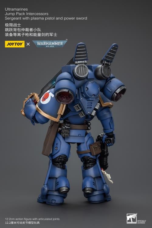 Warhammer 40K Ultramarines Jump Pack Intercessors Sergeant with Plasma Pistol and Power Sword 1/18 Scale Action Figure Gallery Image 9