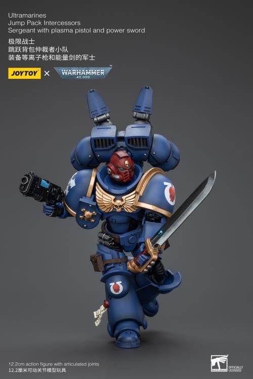 Warhammer 40K Ultramarines Jump Pack Intercessors Sergeant with Plasma Pistol and Power Sword 1/18 Scale Action Figure Gallery Image 10