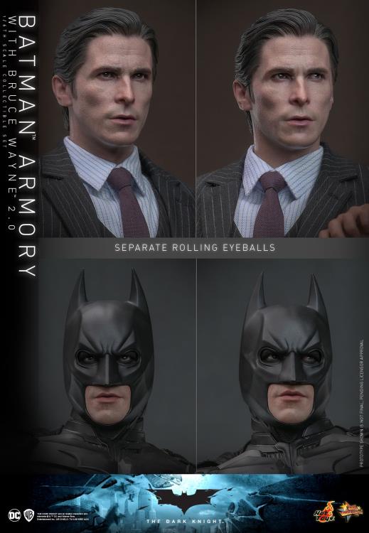 The Dark Knight MMS750 Batman Armory with Bruce Wayne (2.0 Ver.) 1/6th Scale Collectible Figure Set Gallery Image 22