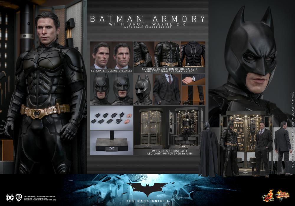 The Dark Knight MMS750 Batman Armory with Bruce Wayne (2.0 Ver.) 1/6th Scale Collectible Figure Set Gallery Image 26