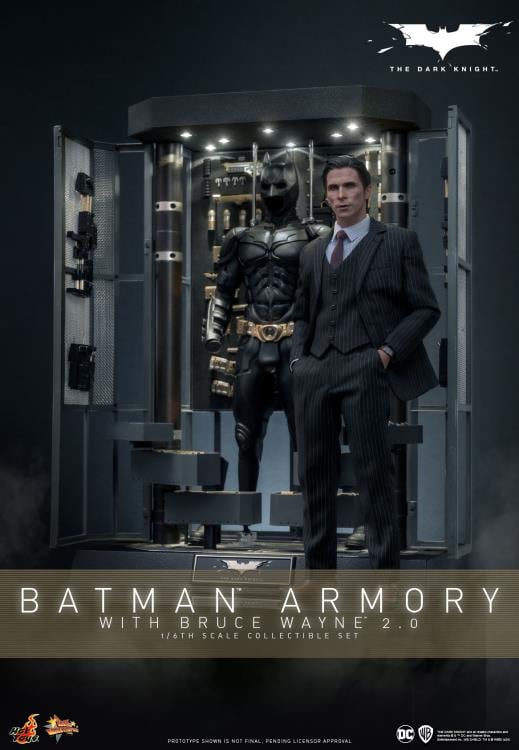 The Dark Knight MMS750 Batman Armory with Bruce Wayne (2.0 Ver.) 1/6th Scale Collectible Figure Set Gallery Image 23