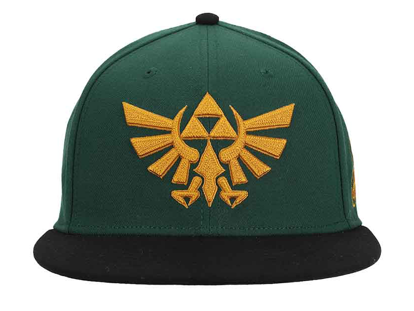 The Legend of Zelda Hyrule Crest Embroidered Flat Bill Snapback Hat Gallery Image 3