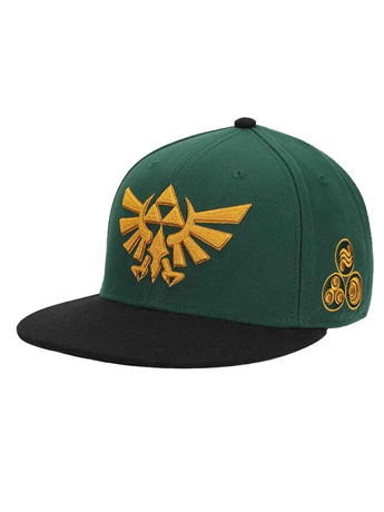 The Legend of Zelda Hyrule Crest Embroidered Flat Bill Snapback Hat Gallery Image 2