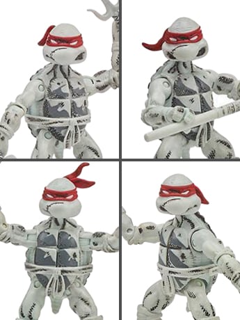 Teenage Mutant Ninja Turtles Comic Book Series (Black and White Ver.) Action Figure 4-Pack Gallery Image 2