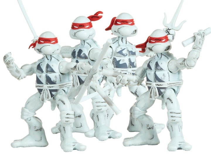 Teenage Mutant Ninja Turtles Comic Book Series (Black and White Ver.) Action Figure 4-Pack Gallery Image 1