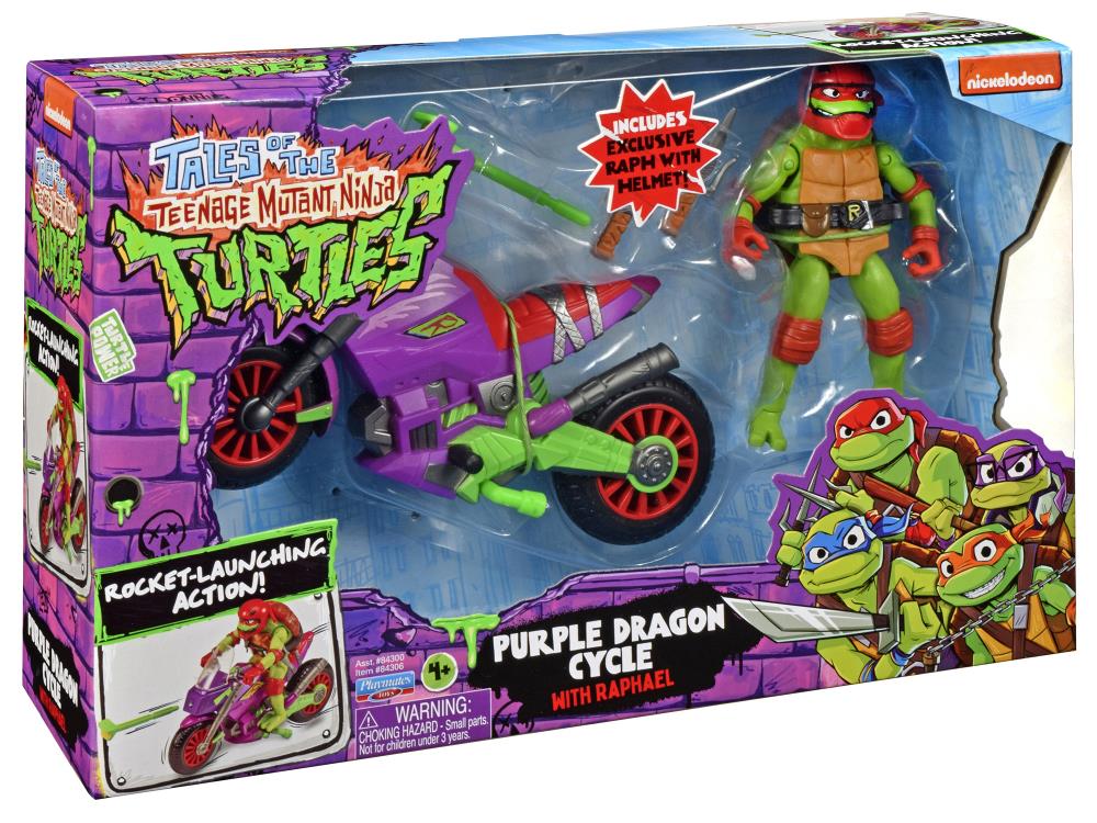 Tales of the Teenage Mutant Ninja Turtles Purple Dragon Cycle with Raphael Vehicle Set Gallery Image 7