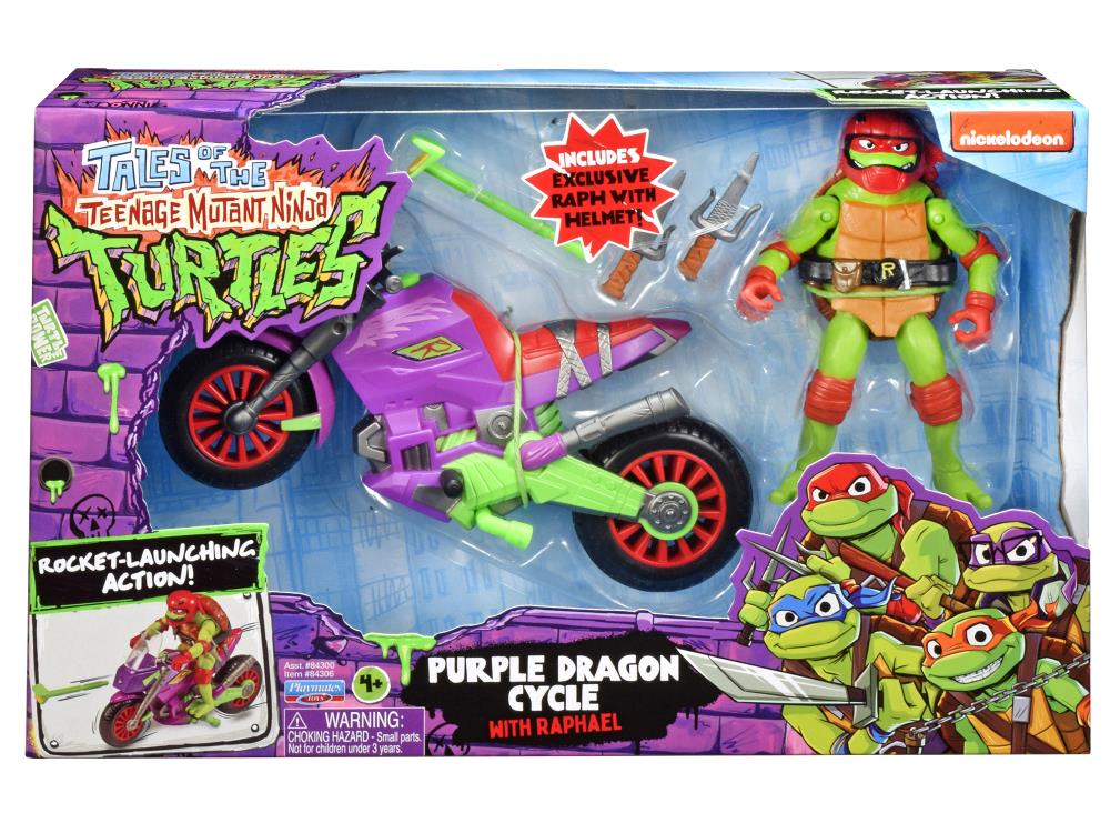 Tales of the Teenage Mutant Ninja Turtles Purple Dragon Cycle with Raphael Vehicle Set Gallery Image 6