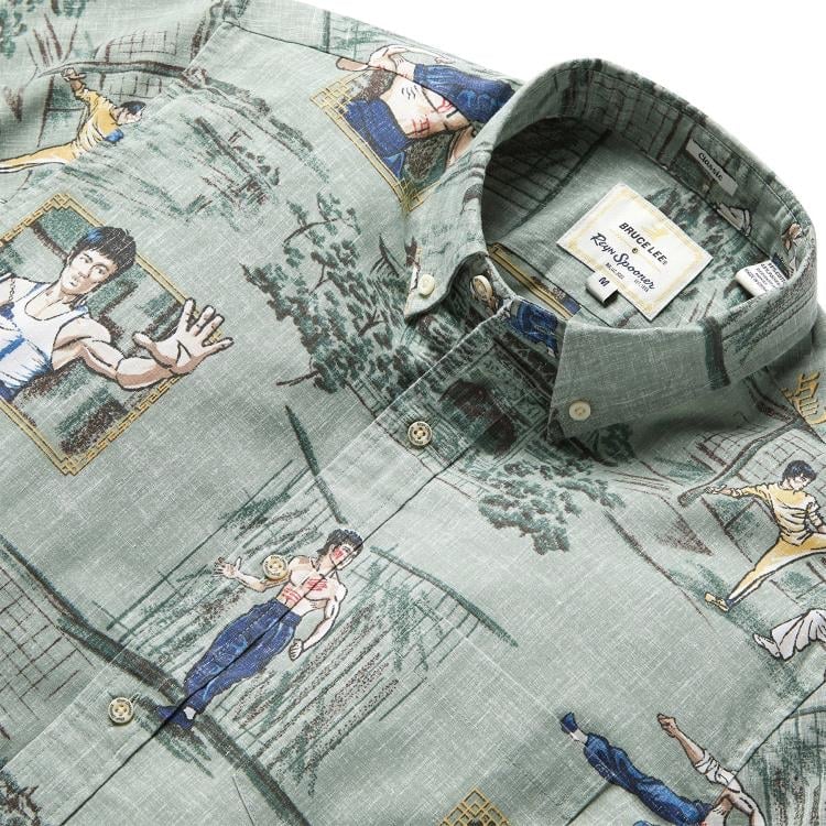 bruce lee dress shirt Hawaiian Shirt - Bruce Lee Little Dragon Jade Design - Multicolor