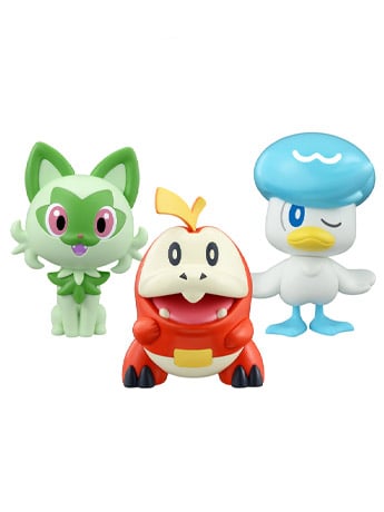Pokemon Sprigatito 18 & Quaxly 19 & Fuecoco 20 Quick Model Kit Set