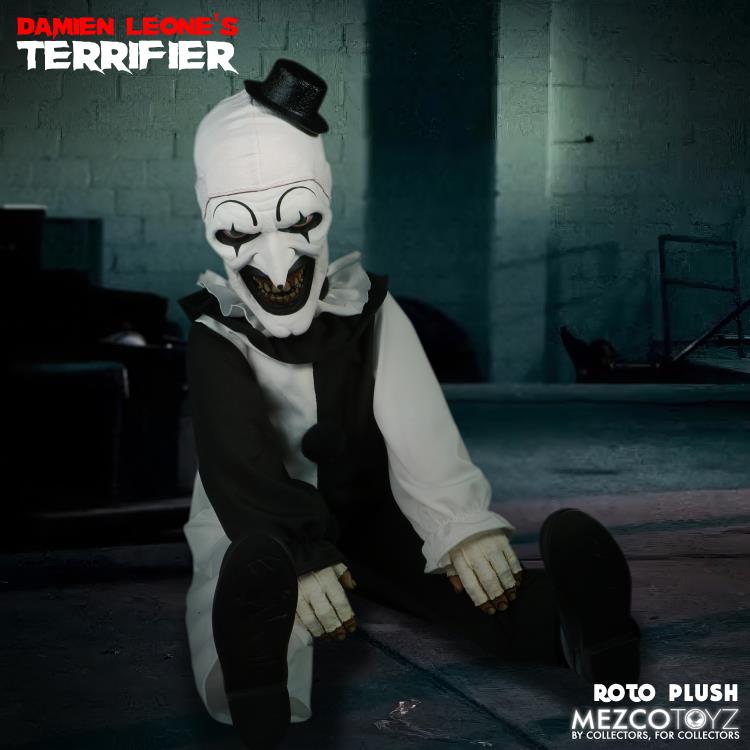Terrifier Mezco Designer Series Art the Clown Roto Plush Doll Gallery Image 7