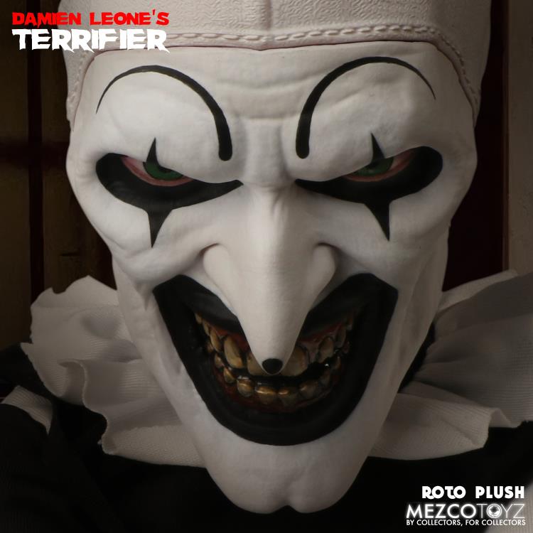 Terrifier Mezco Designer Series Art the Clown Roto Plush Doll Gallery Image 5