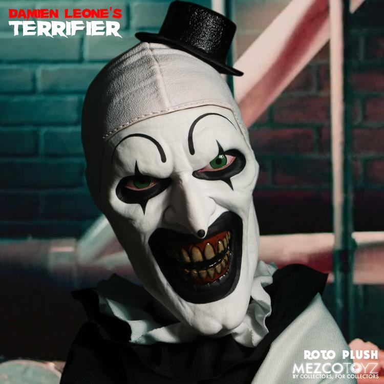 Terrifier Mezco Designer Series Art the Clown Roto Plush Doll Gallery Image 8