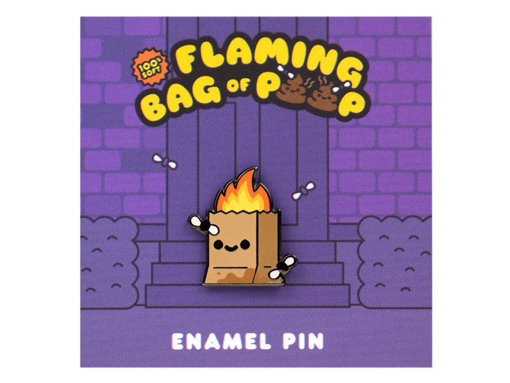 Flaming Bag of Poop Enamel Pin Gallery Image 1